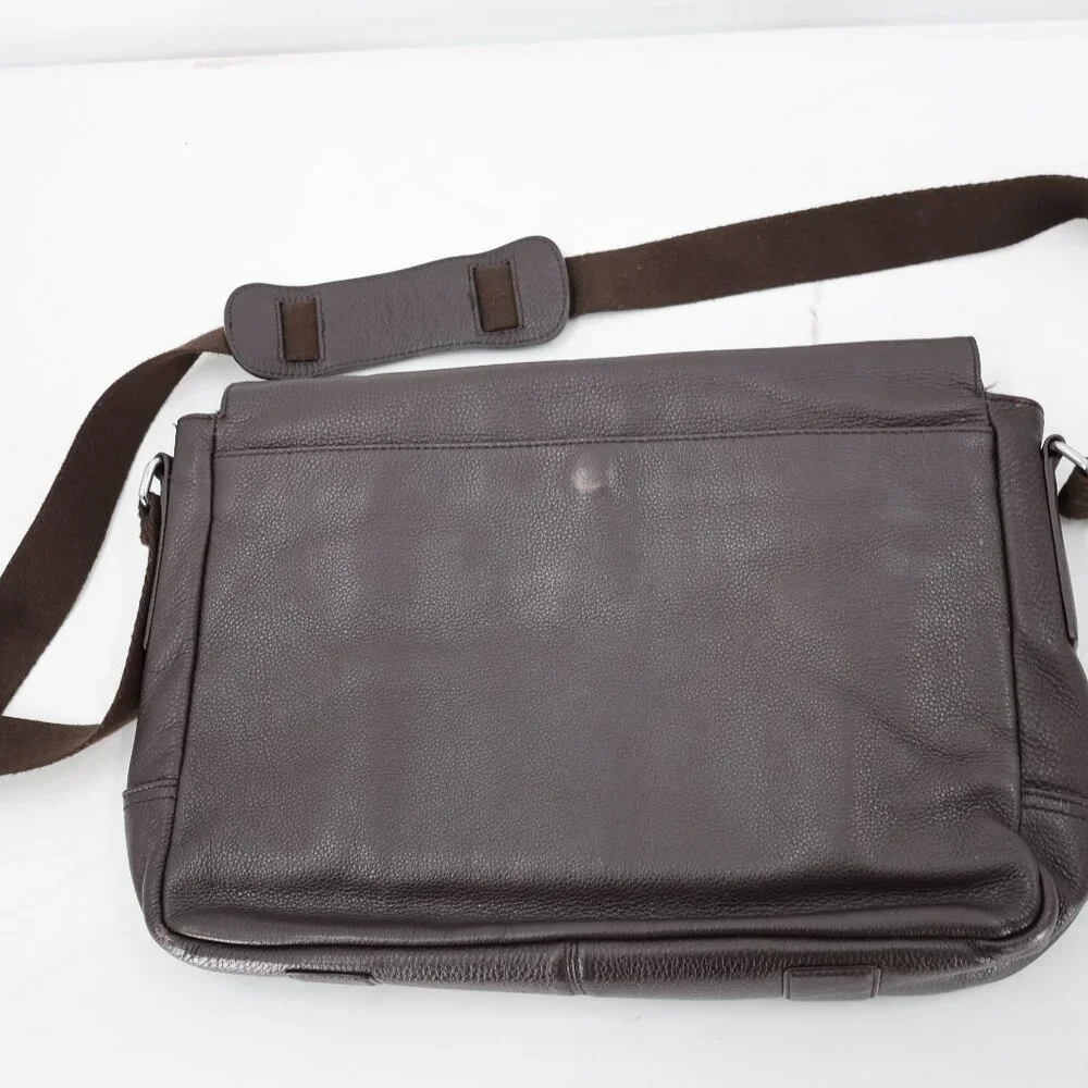 Banana Republic Messenger Bag Mens One Size Greyson Cow Leather Brown strap